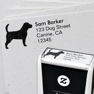 Beagle Silhouette Hondenliefhebber Return Address Zelfinktende Stempel