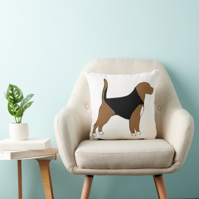 Beagle Silhouette Kussen (Stoel)