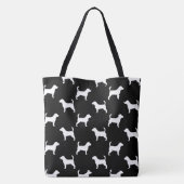 Beagle Silhouettes Patterned Black and White Tote Bag (Achterkant)