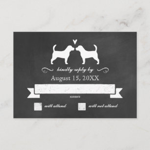 Beagle Silhouettes Wedding Reply RSVP