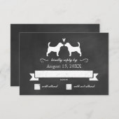 Beagle Silhouettes Wedding Reply RSVP (Voorkant / Achterkant)