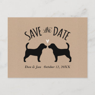 Beagle Silhouettes Wedding Save the Date Aankondigingskaart