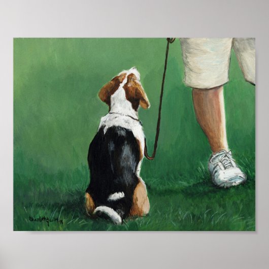 Beagle Sit Art Print (Voorkant)