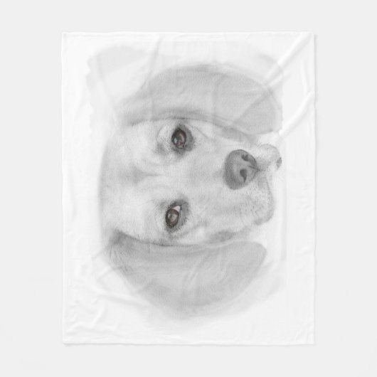 Beagle Sketch Fleece Deken (Voorkant)