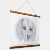Beagle Sketch Hangend Wandkleed (Gebogen)