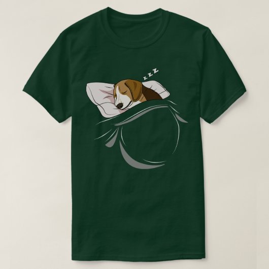 Beagle slapende dier dutje sluimeren t-shirt (Design voorkant)