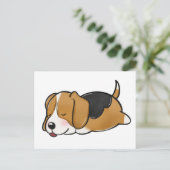 Beagle Sleeping Cartoon Briefkaart (Staand voorkant)