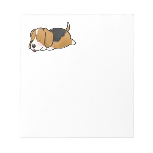 Beagle Sleeping Cartoon Notitieblok (Voorkant)