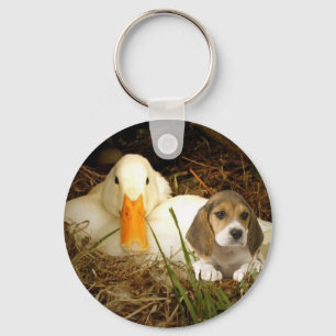 Beagle Sleutelhanger met eend