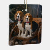 Beagle Sneeuw Slede Kerst Decoratie (Rechts)