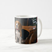 Beagle Sneeuw Slede Kerst Decoratie Koffiemok (Voorkant rechts)