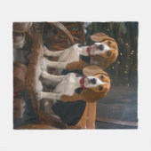 Beagle Sneeuw slee Kerst Decoratie Fleece Deken (Voorkant (Horizontaal))
