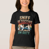 Beagle Sniff Detective Retro Dog Tri-Blend Shirt (Voorkant)