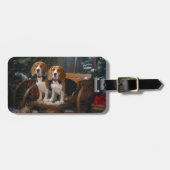 Beagle Snowy Sleigh Kerstmisdecor Bagagelabel (Voorkant horizontaal)