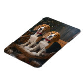Beagle Snowy Sleigh Kerstmisdecor Magneet (Linkerzijde)