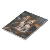 Beagle Snowy Sleigh Kerstmisdecor Notitieblok (Linkerzijde)
