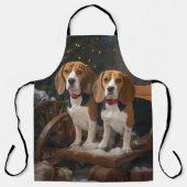 Beagle Snowy Sleigh Kerstmisdecor Schort (Voorkant)