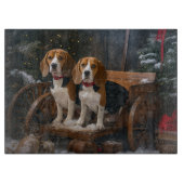 Beagle Snowy Sleigh Kerstmisdecor Snijplank (Voorkant)