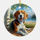 Beagle-souvenir met charme keramisch ornament (Voorkant)