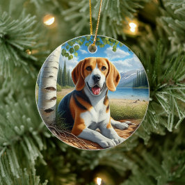 Beagle-souvenir met charme keramisch ornament