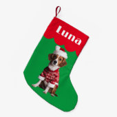 Beagle Spaniel hond cadeau Kerstmis huisdier schat Kleine Kerstsok (Voorkant (Hangend))