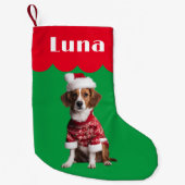 Beagle Spaniel hond cadeau Kerstmis huisdier schat Kleine Kerstsok (Voorkant)