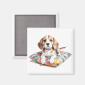 Beagle speels Schattig gesneden dier kleurrijk gra Magneet (Voorkant / Achterkant)