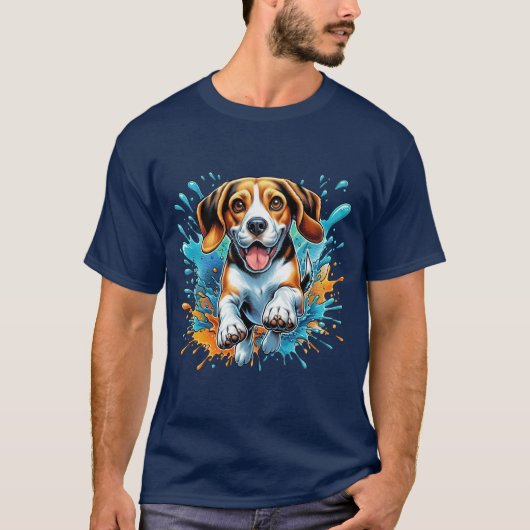 Beagle Splash van kleur T-shirt (Voorkant)