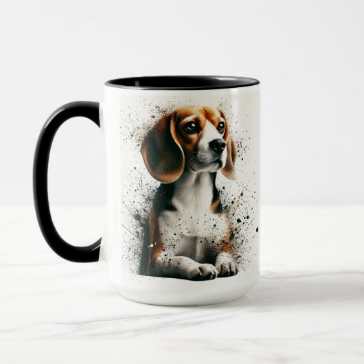 Beagle Splatter Coffee Mok Cup (Links)