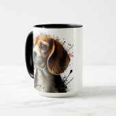 Beagle Splatter Coffee Mok Cup (Voorkant links)