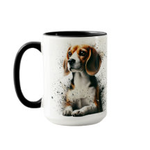 Beagle Splattered Coffee Mok Cup