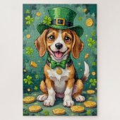 Beagle St Patrick’s Day Happy Lucky Dog Legpuzzel (Verticaal)