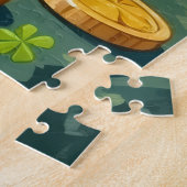 Beagle St. Patrick's Day Gelukkig Geluksdier Legpuzzel (Zijkant)