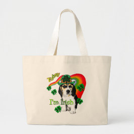 Beagle St Patrick's Day Grote Tote Bag