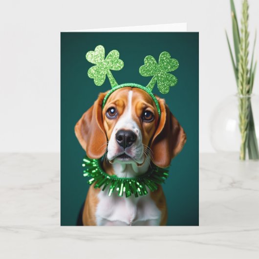 Beagle St. Patrick's Day Kaart (Voorkant)