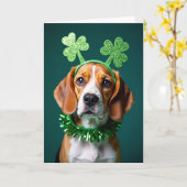 Beagle St. Patrick's Day Kaart (Gele Bloem)