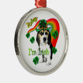 Beagle St Patrick's Day Metalen Ornament (Rechts)