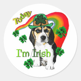 Beagle St Patrick's Day Ronde Sticker