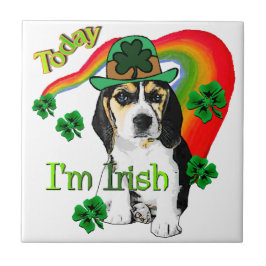Beagle St Patrick's Day Tegeltje