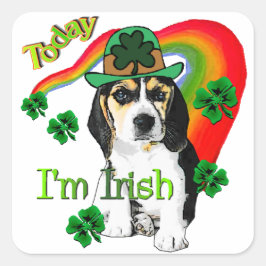 Beagle St Patrick's Day Vierkante Sticker