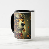 Beagle Steampunk Coffee Mok Cup (Voorkant links)
