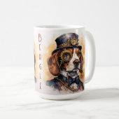 Beagle Steampunk Hond Koffiemok (Voorkant rechts)