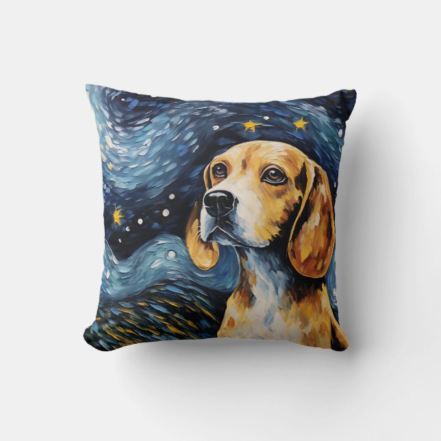 Beagle Sterrennacht Kussen (Voorkant)