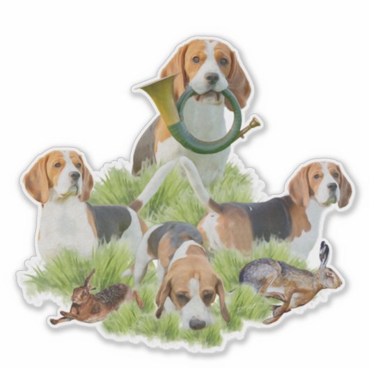Beagle Sticker (Voorkant)