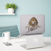 Beagle Sticker (Laptop op bureau)