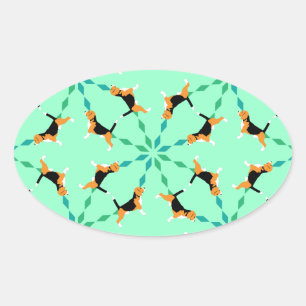 Beagle stijl ovale sticker
