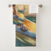 Beagle strand surfen schilderij bad handdoek (Insitu)