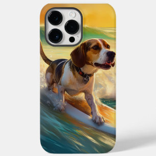 Beagle strand surfen schilderij Case-Mate iPhone 14 pro max hoesje