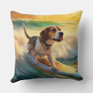 Beagle strand surfen schilderij kussen