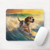 Beagle strand surfen schilderij muismat (Met muis)